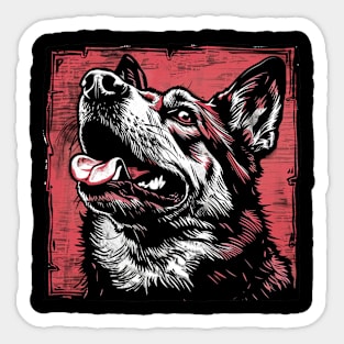 Retro Art German Shepherd Dog Lover Sticker